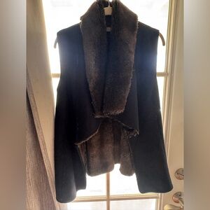 Women's Elegant Black and Brown Teddy Jacket